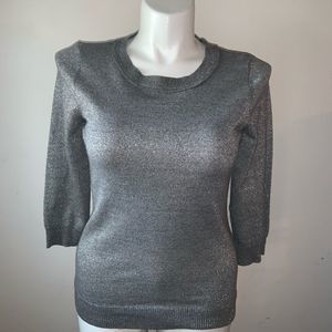 New York and Company Silver Shimmer 3/4 Sweater